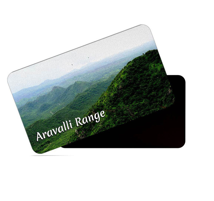 dhcrafts Rectangular Rubber Fridge Magnet / Magnetic Card Multicolor Gujarat Aravalli Range Design Pack of 1 (8.6cm x 5.4cm)